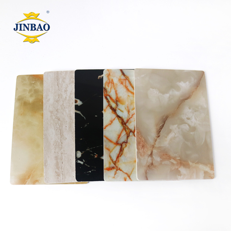 Hoja de pared de PVC de mármol de plástico UV de alto brillo de 3 mm